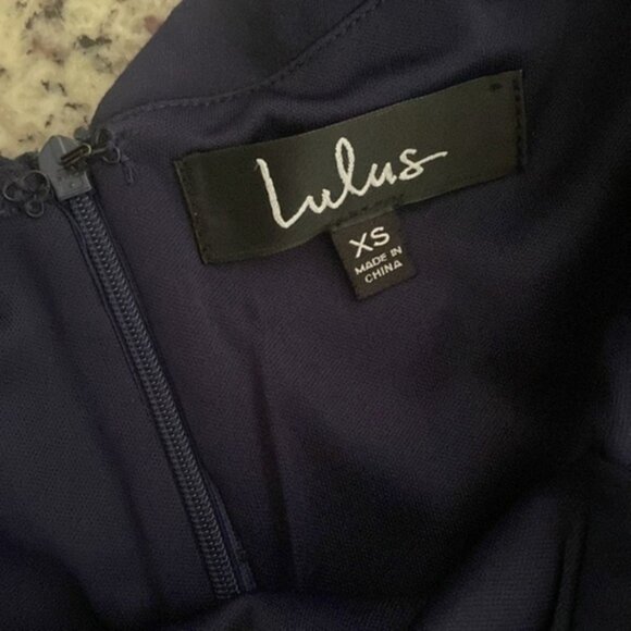 Lulu’s Way Of Love Navy Blue Off-the-Shoulder Bodycon Dress OO9 - Picture 12 of 12